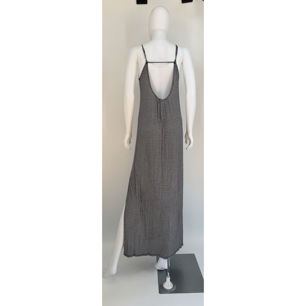 Tresics Maxi Dress Striped Slit Leg Open Back Tank Top Size L Large